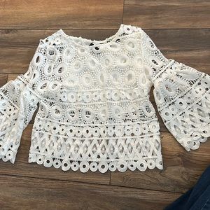 Lulus white crochet top